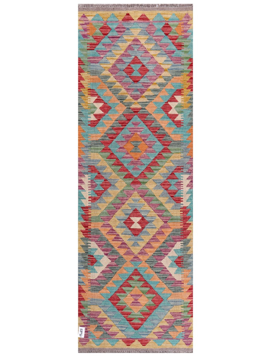 Maimana Afghanistan Kilim Rug - 205 x69 cm - Handmade