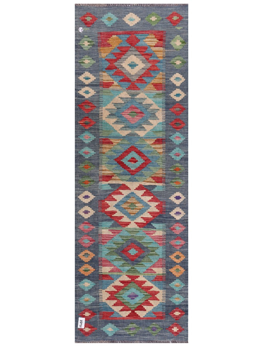 Maimana Afghanistan Kilim Rug - 204 x70 cm - Handmade