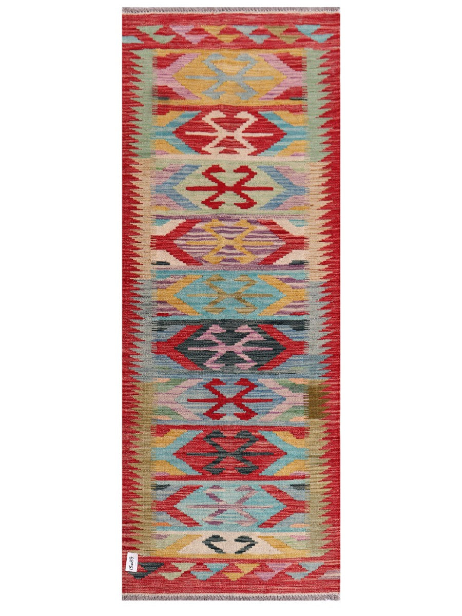 Maimana Afghanistan Kilim Rug - 196 x74 cm - Handmade