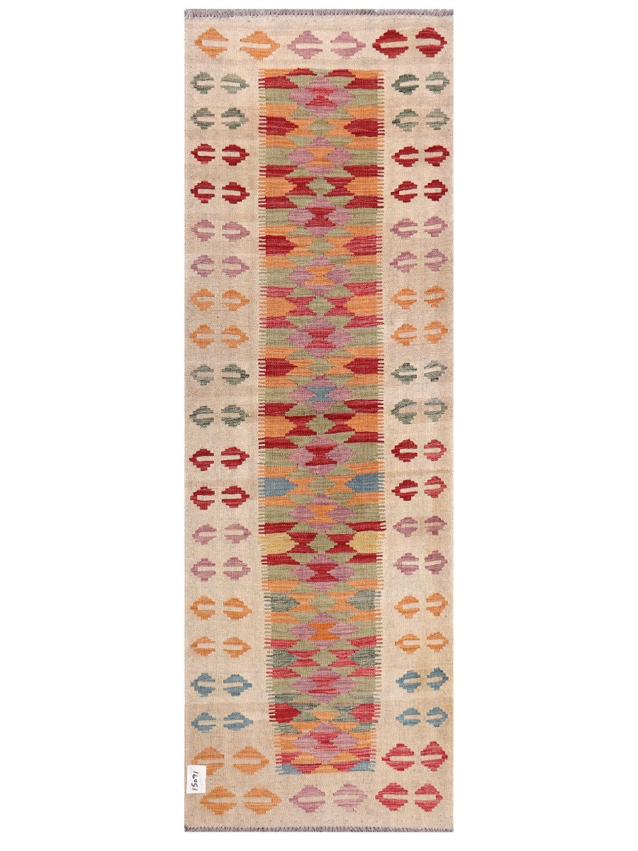 Maimana Afghanistan Kilim Rug - 217 x73 cm - Handmade