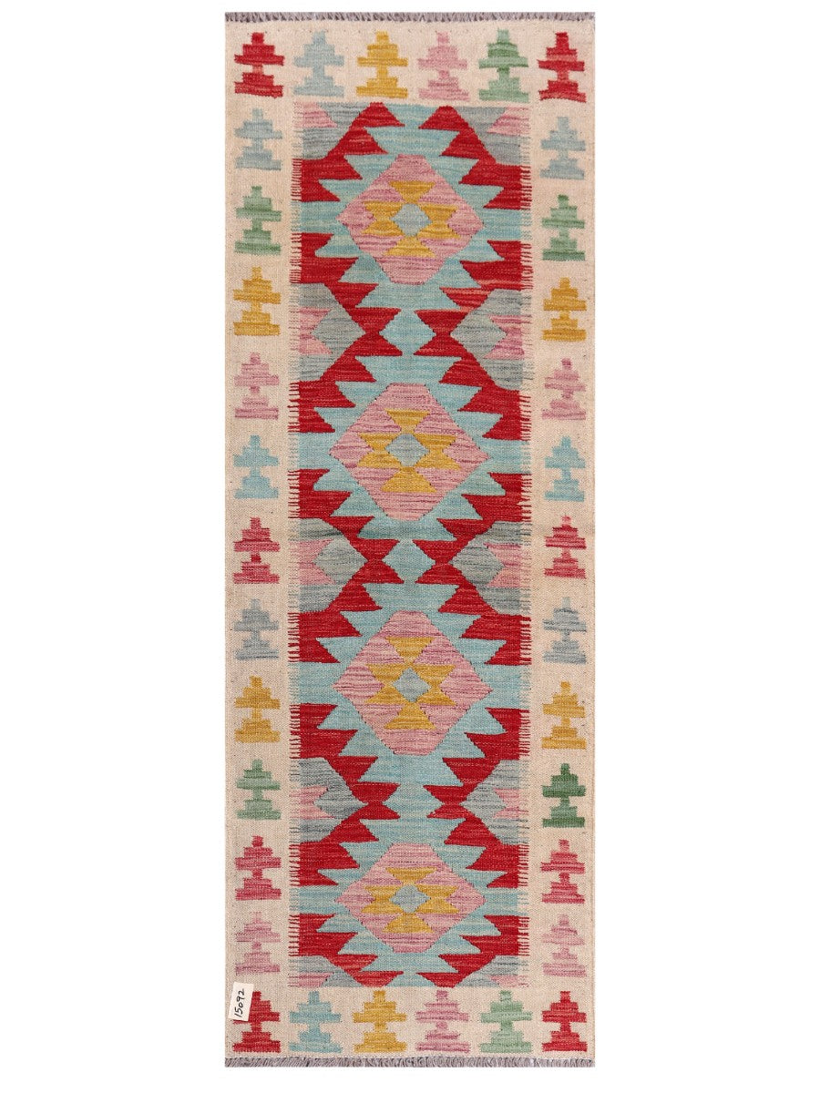 Maimana Afghanistan Kilim Rug - 203 x73 cm - Handmade