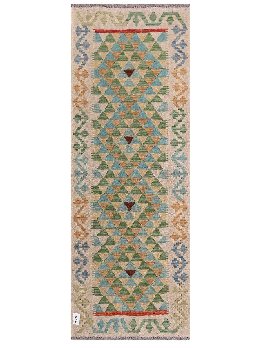 Maimana Afghanistan Kilim Rug - 195 x71 cm - Handmade