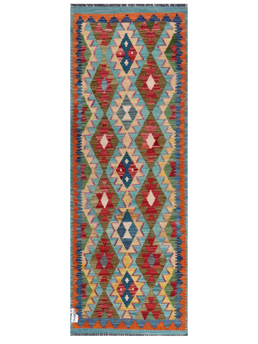 Maimana Afghanistan Kilim Rug - 201 x73 cm - Handmade