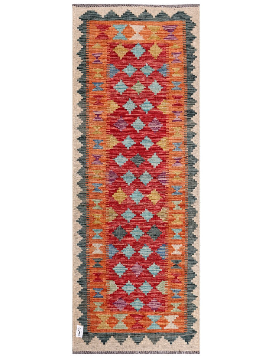 Maimana Afghanistan Kilim Rug - 197 x74 cm - Handmade