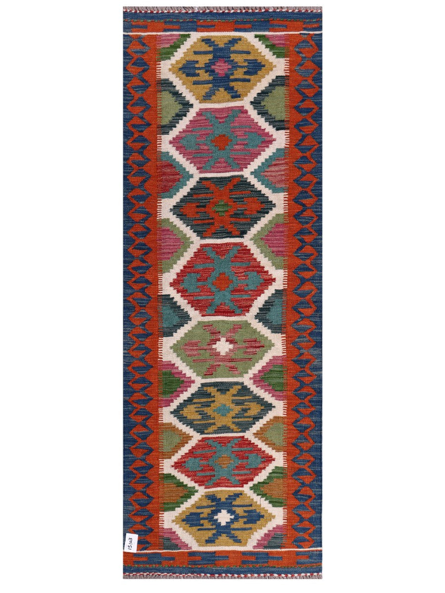 Maimana Afghanistan Kilim Rug - 196 x70 cm - Handmade