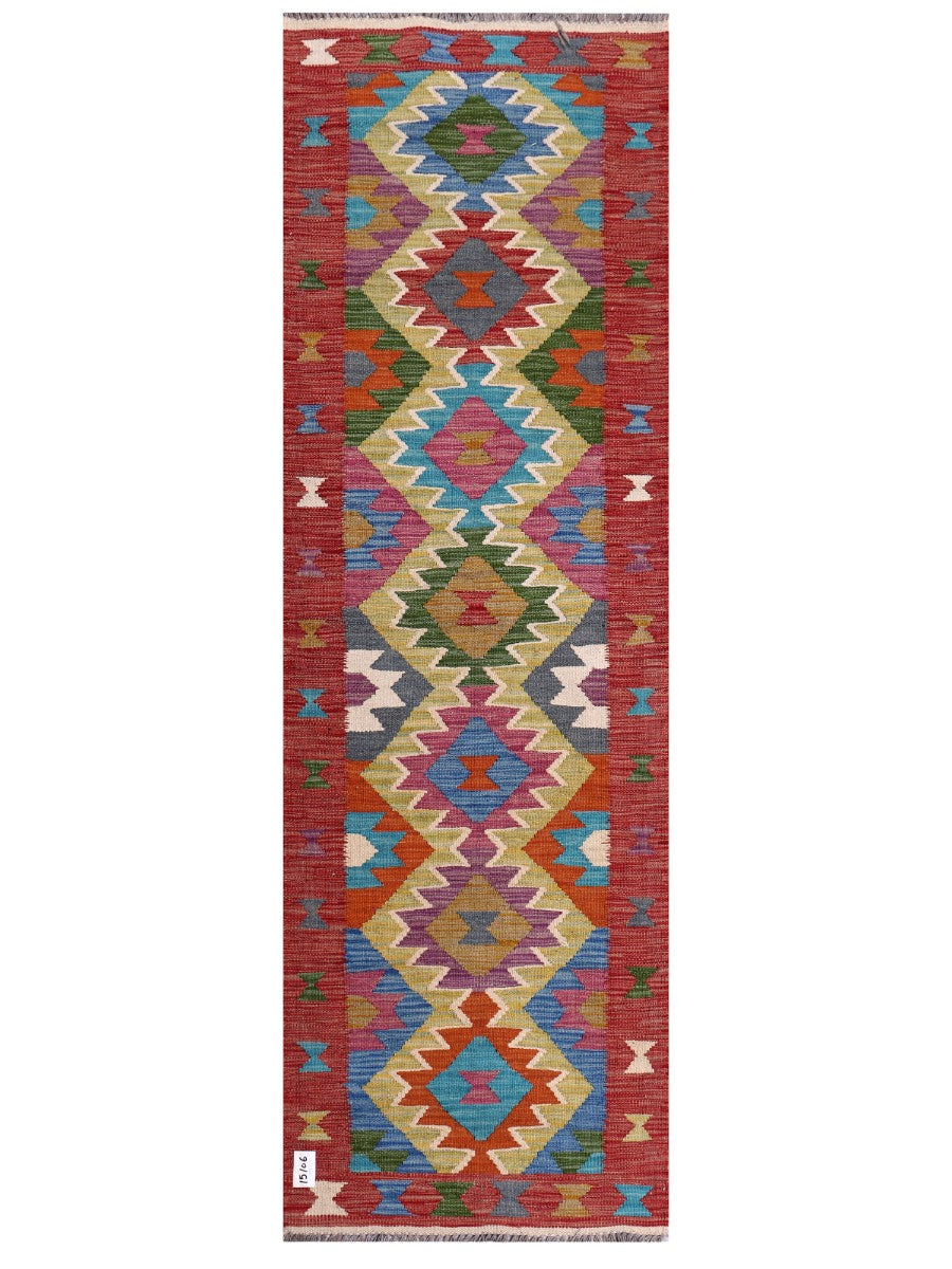 Maimana Afghanistan Kilim Rug - 207 x67 cm - Handmade