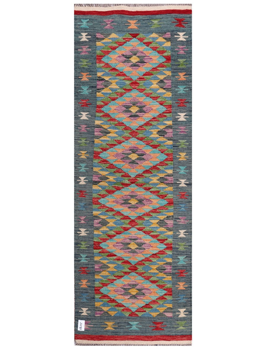 Maimana Afghanistan Kilim Rug - 201 x71 cm - Handmade