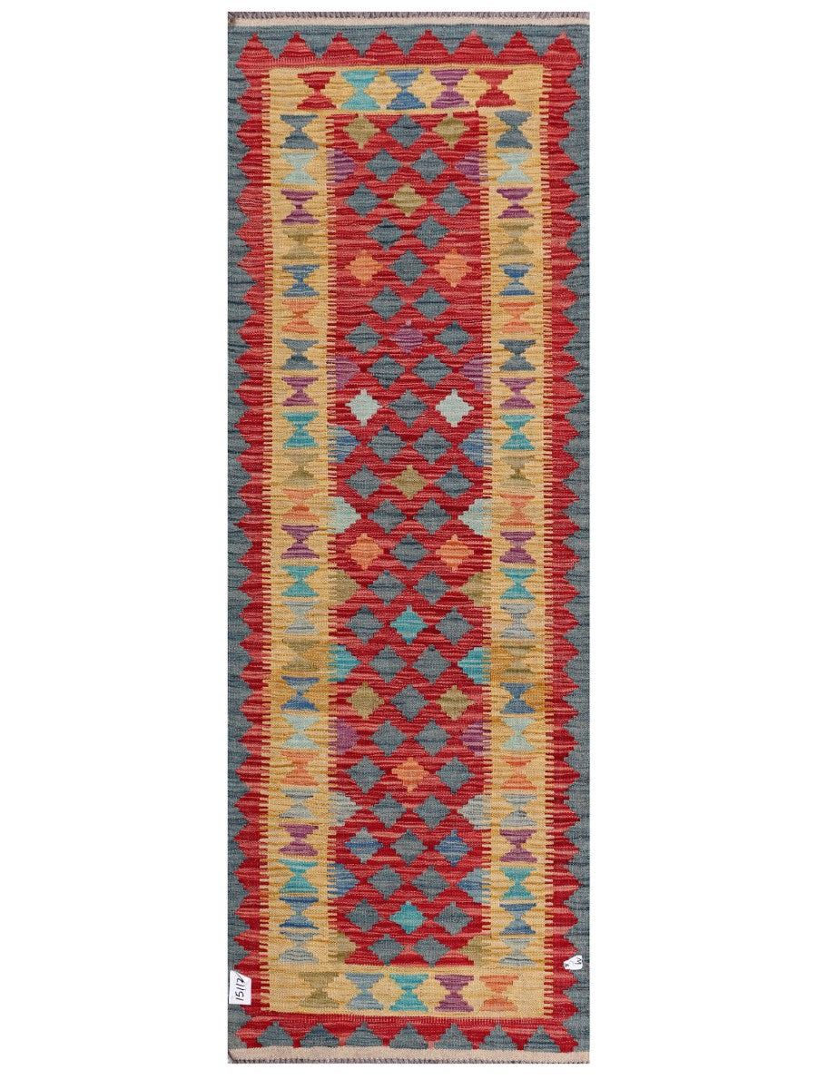 Maimana Afghanistan Kilim Rug - 201 x71 cm - Handmade