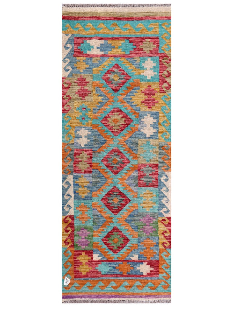 Maimana Afghanistan Kilim Rug - 195 x73 cm - Handmade