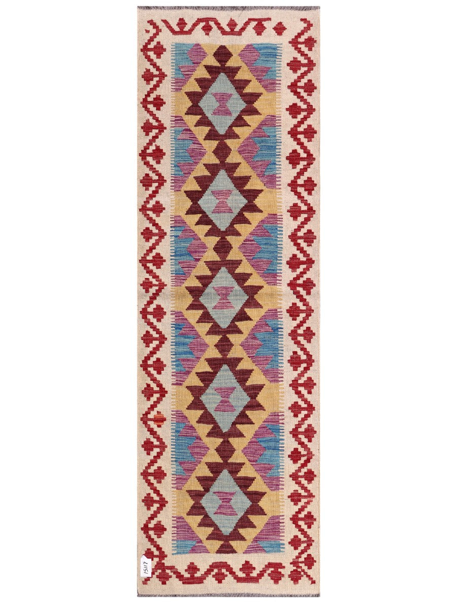 Maimana Afghanistan Kilim Rug - 197 x63 cm - Handmade