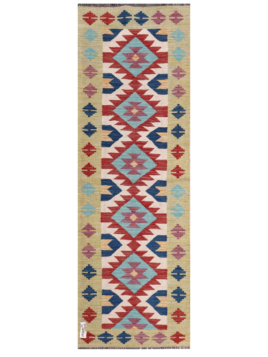 Maimana Afghanistan Kilim Rug - 201 x67 cm - Handmade