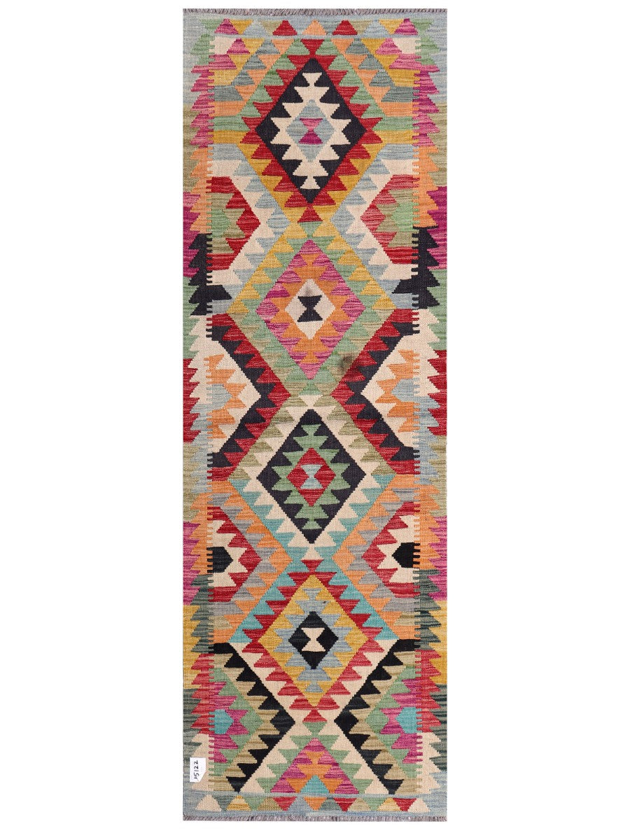 Maimana Afghanistan Kilim Rug - 198 x66 cm - Handmade