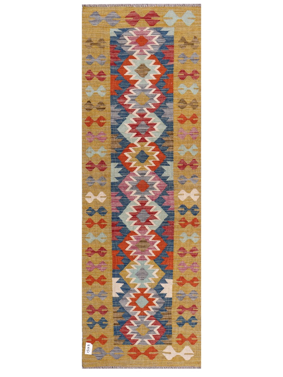Maimana Afghanistan Kilim Rug - 203 x68 cm - Handmade
