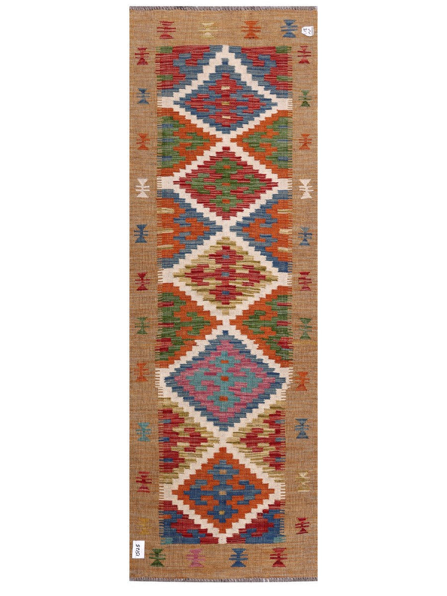 Maimana Afghanistan Kilim Rug - 203 x68 cm - Handmade