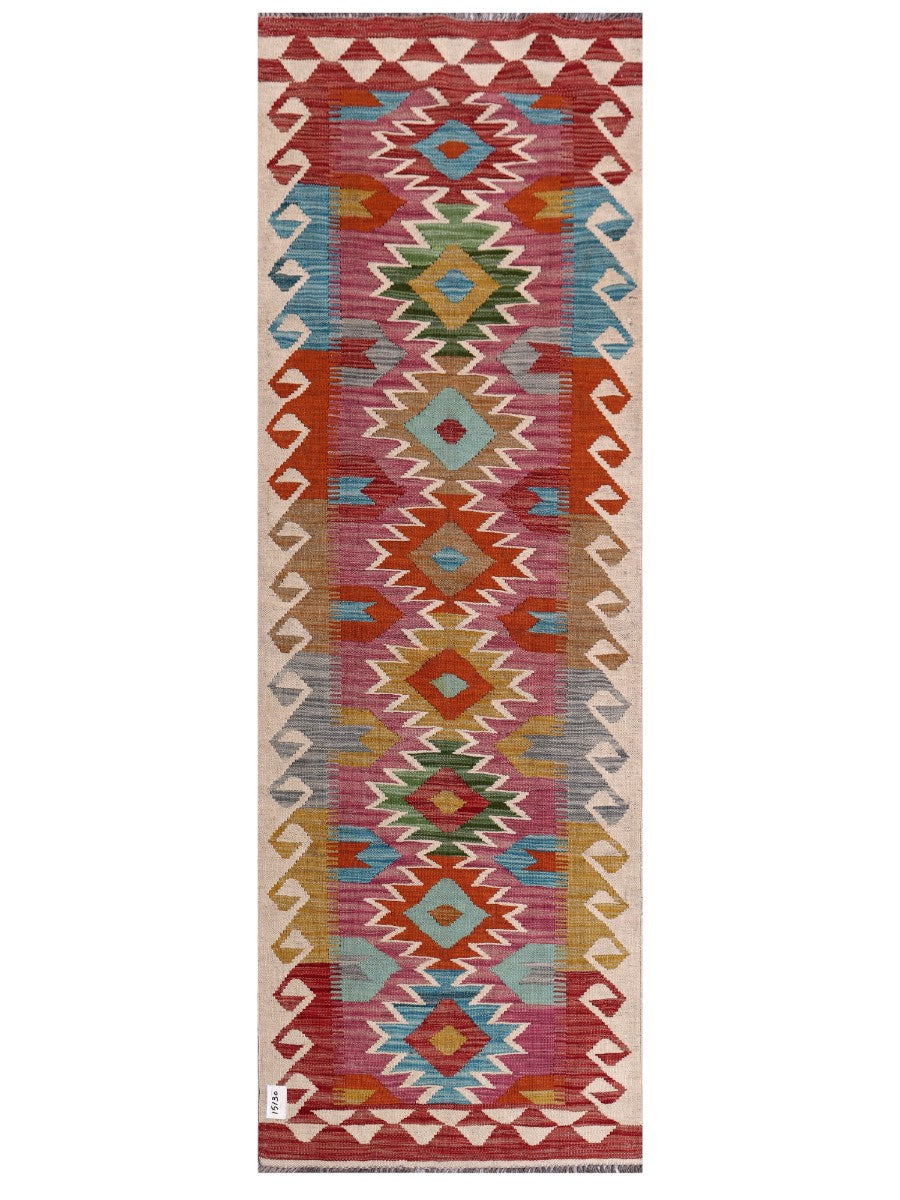 Maimana Afghanistan Kilim Rug - 206 x70 cm - Handmade