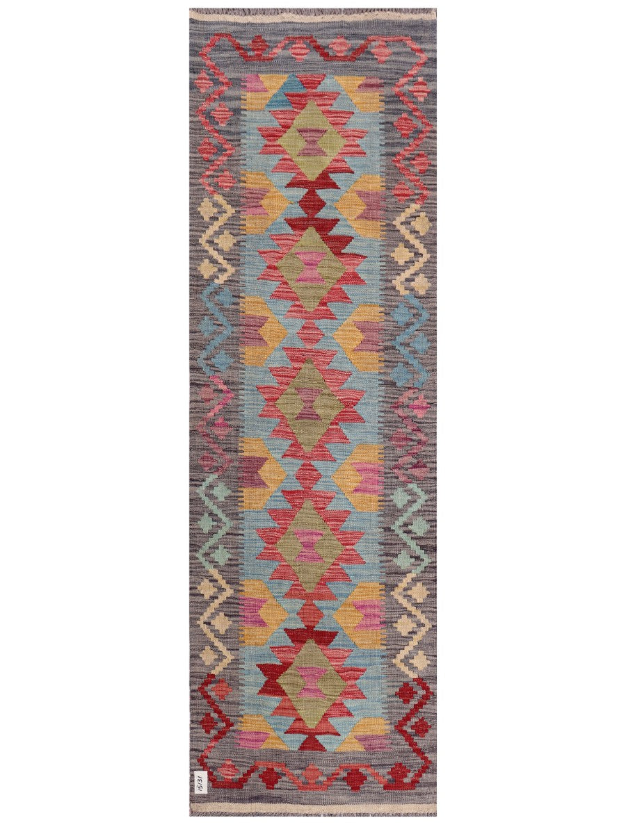 Maimana Afghanistan Kilim Rug - 217 x68 cm - Handmade