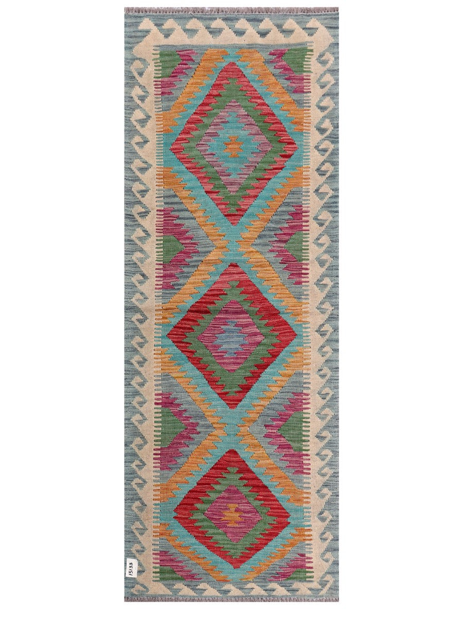 Maimana Afghanistan Kilim Rug - 200 x74 cm - Handmade