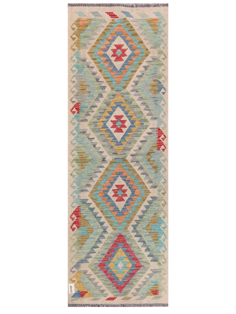 Maimana Afghanistan Kilim Rug - 213 x72 cm - Handmade