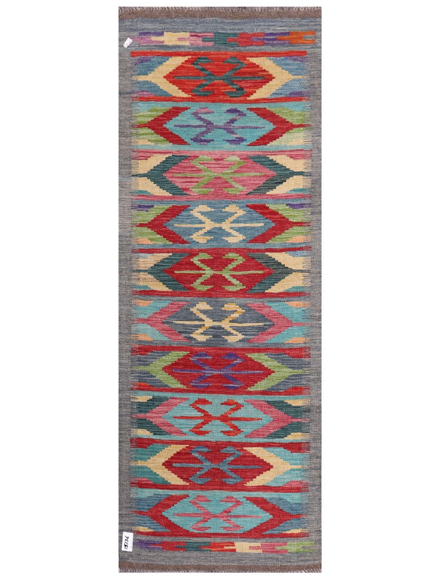 Maimana Afghanistan Kilim Rug - 201 x74 cm - Handmade