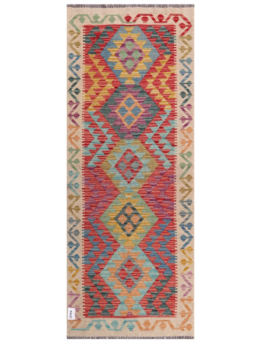 Maimana Afghanistan Kilim Rug - 189 x74 cm - Handmade
