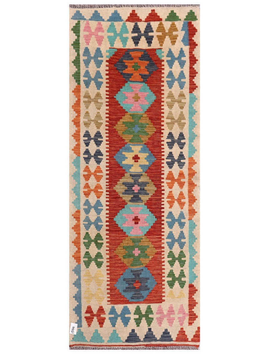Maimana Afghanistan Kilim Rug - 198 x77 cm - Handmade