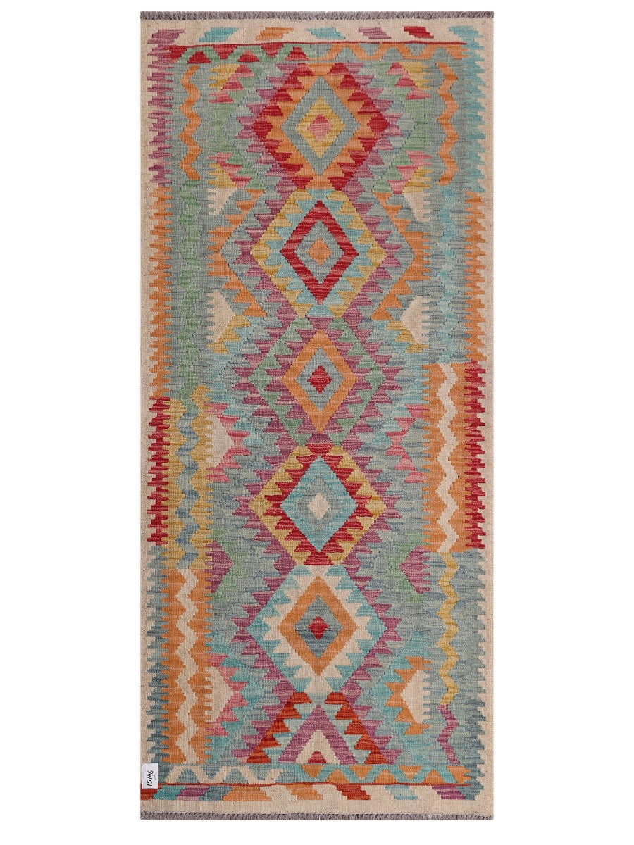 Maimana Afghanistan Kilim Rug - 201 x90 cm - Handmade