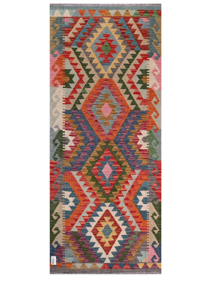 Maimana Afghanistan Kilim Rug - 197 x84 cm - Handmade