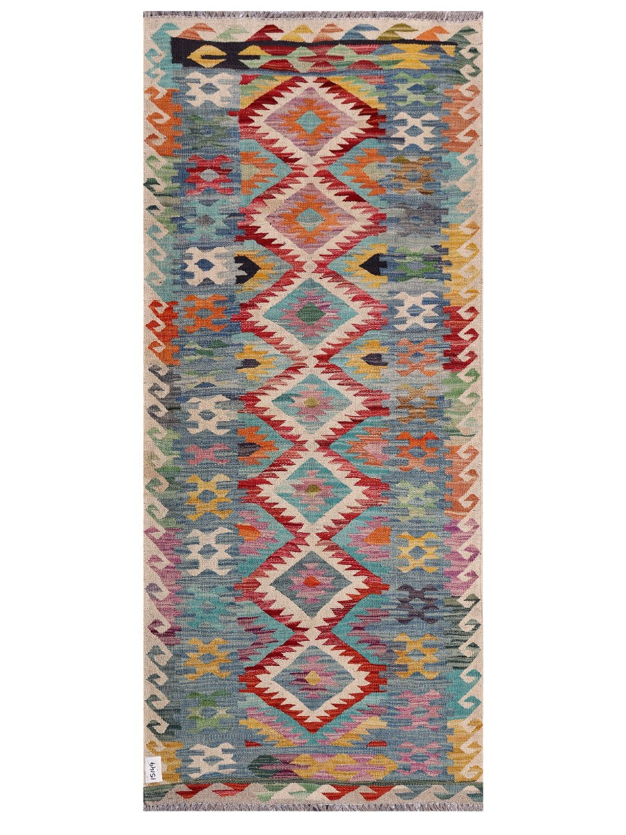 Maimana Afghanistan Kilim Rug - 195 x86 cm - Handmade