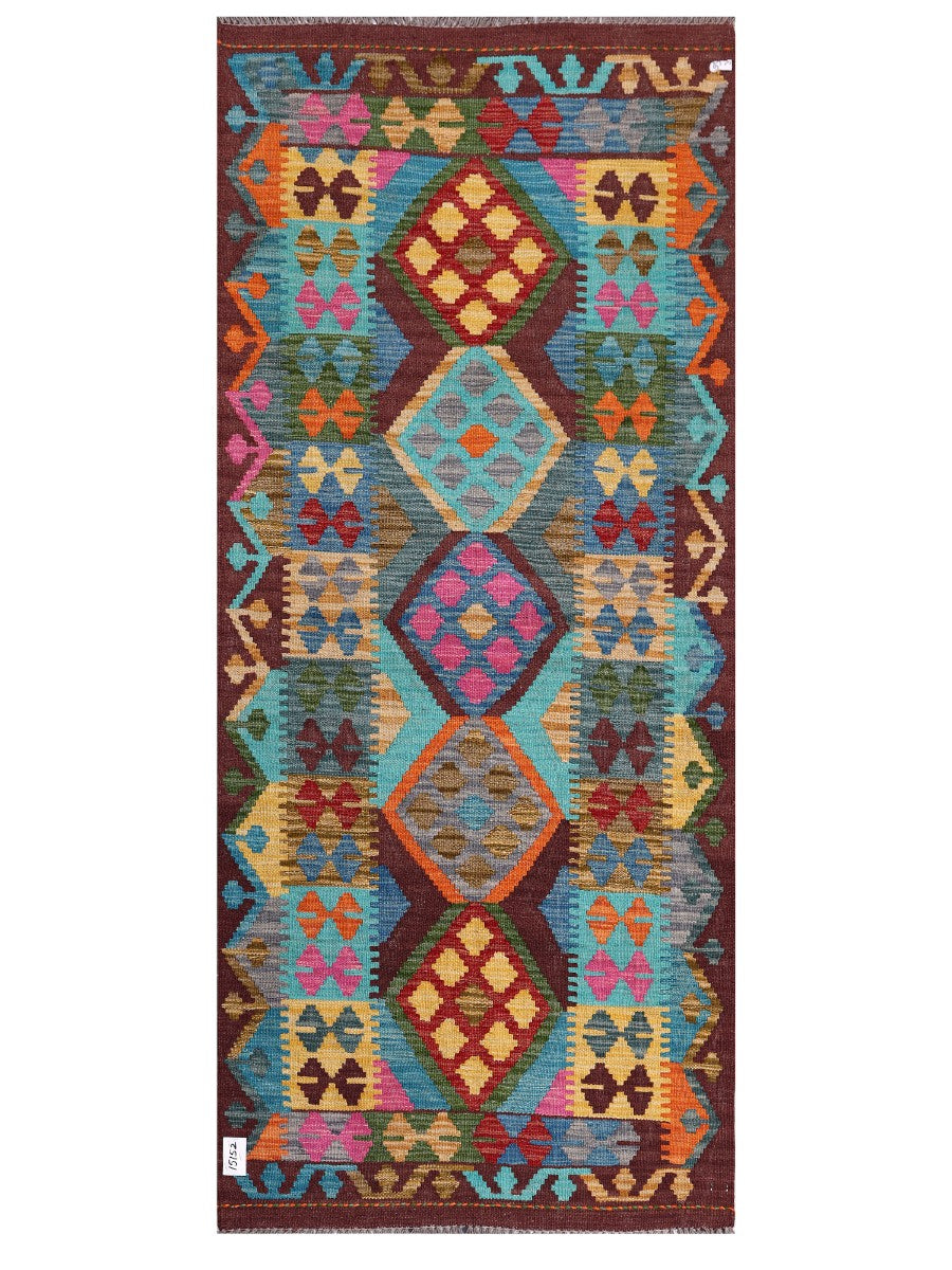 Maimana Afghanistan Kilim Rug - 199 x87 cm - Handmade