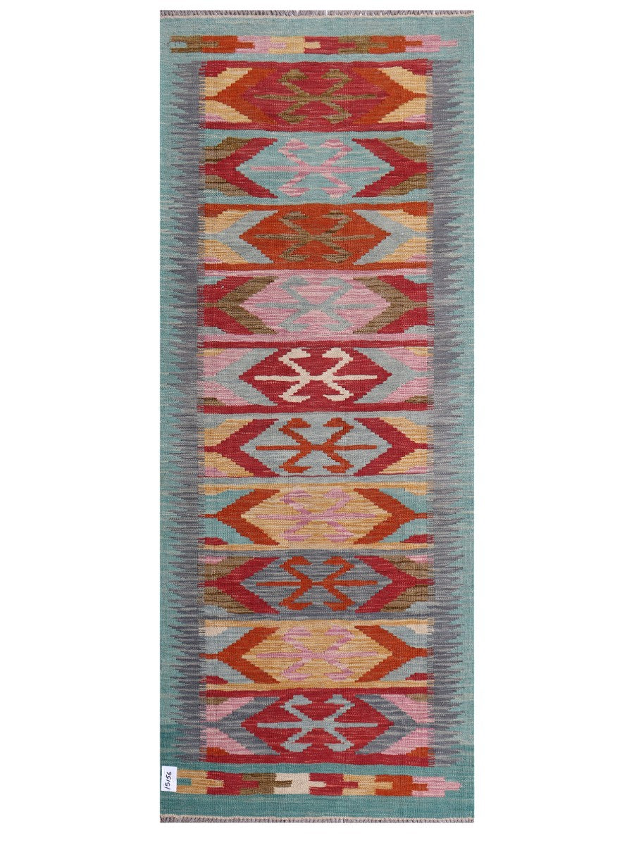 Maimana Afghanistan Kilim Rug - 199 x79 cm - Handmade