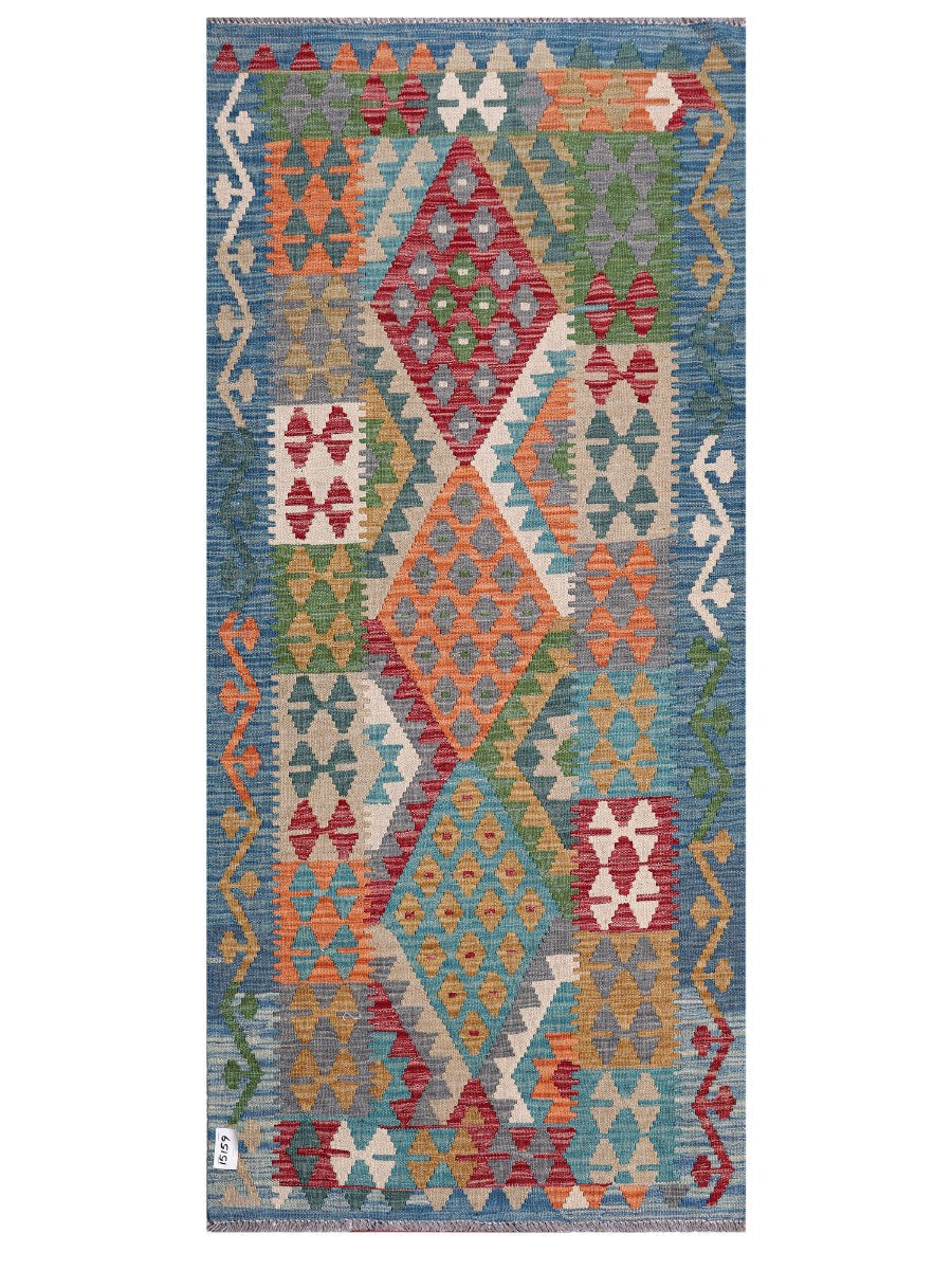 Maimana Afghanistan Kilim Rug - 193 x88 cm - Handmade