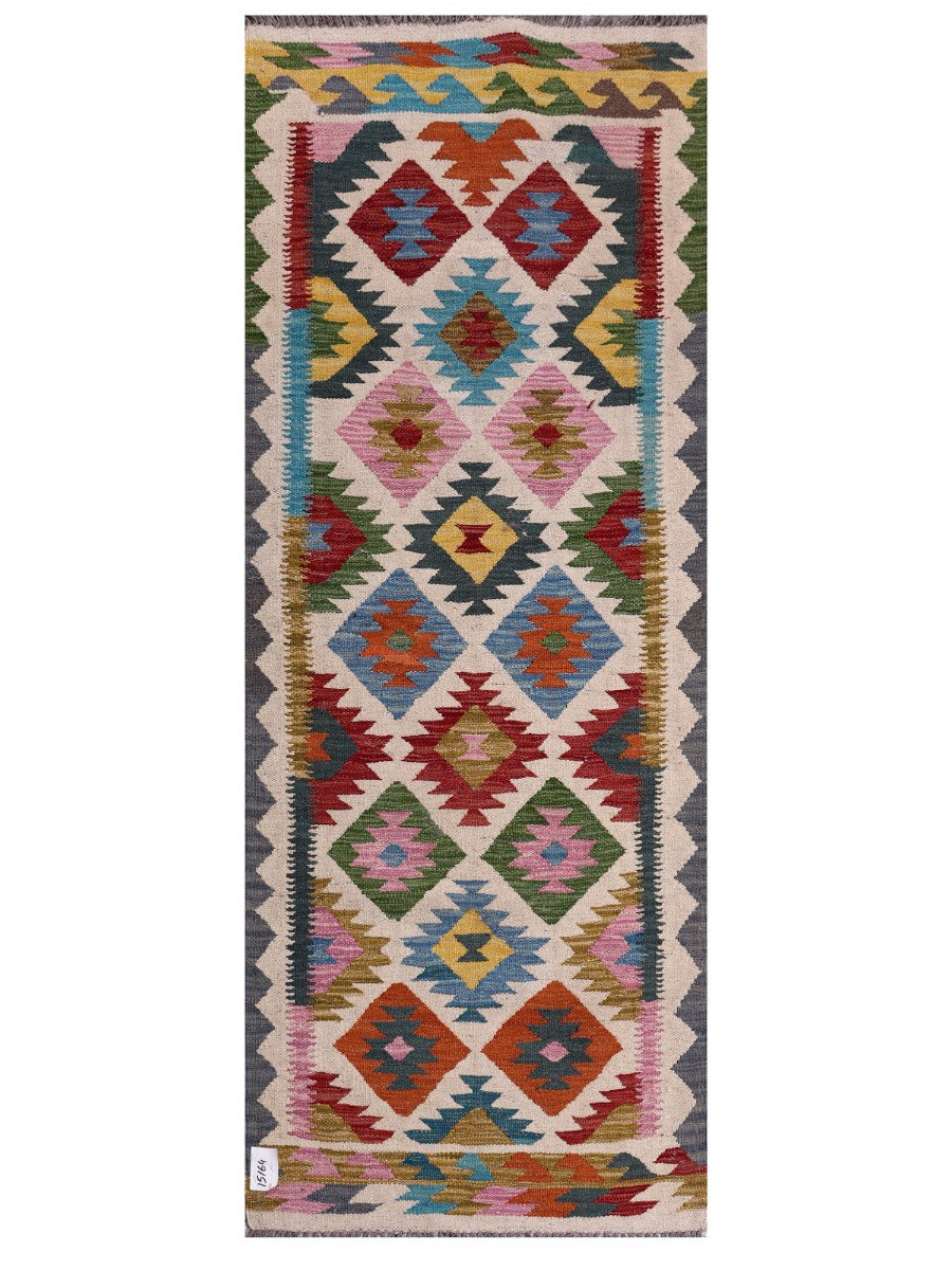 Maimana Afghanistan Kilim Rug - 201 x78 cm - Handmade
