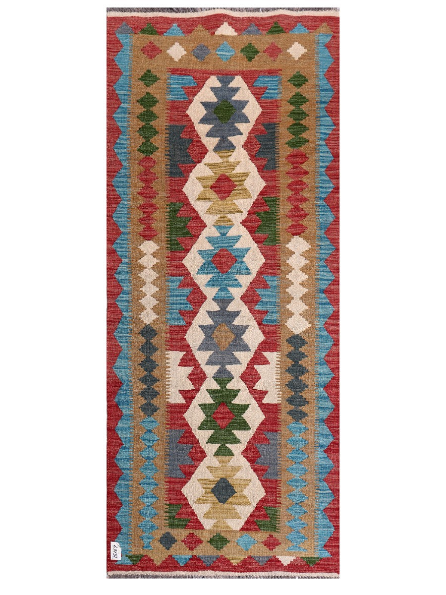 Maimana Afghanistan Kilim Rug - 203 x85 cm - Handmade