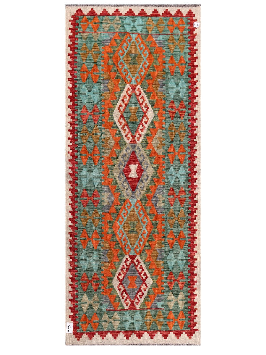 Maimana Afghanistan Kilim Rug - 209 x85 cm - Handmade