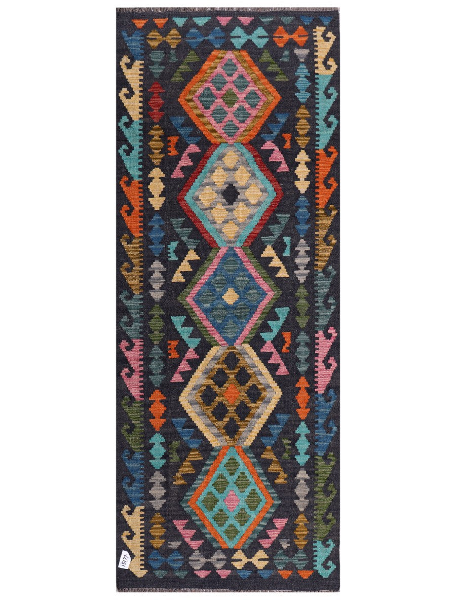 Maimana Afghanistan Kilim Rug - 209 x82 cm - Handmade