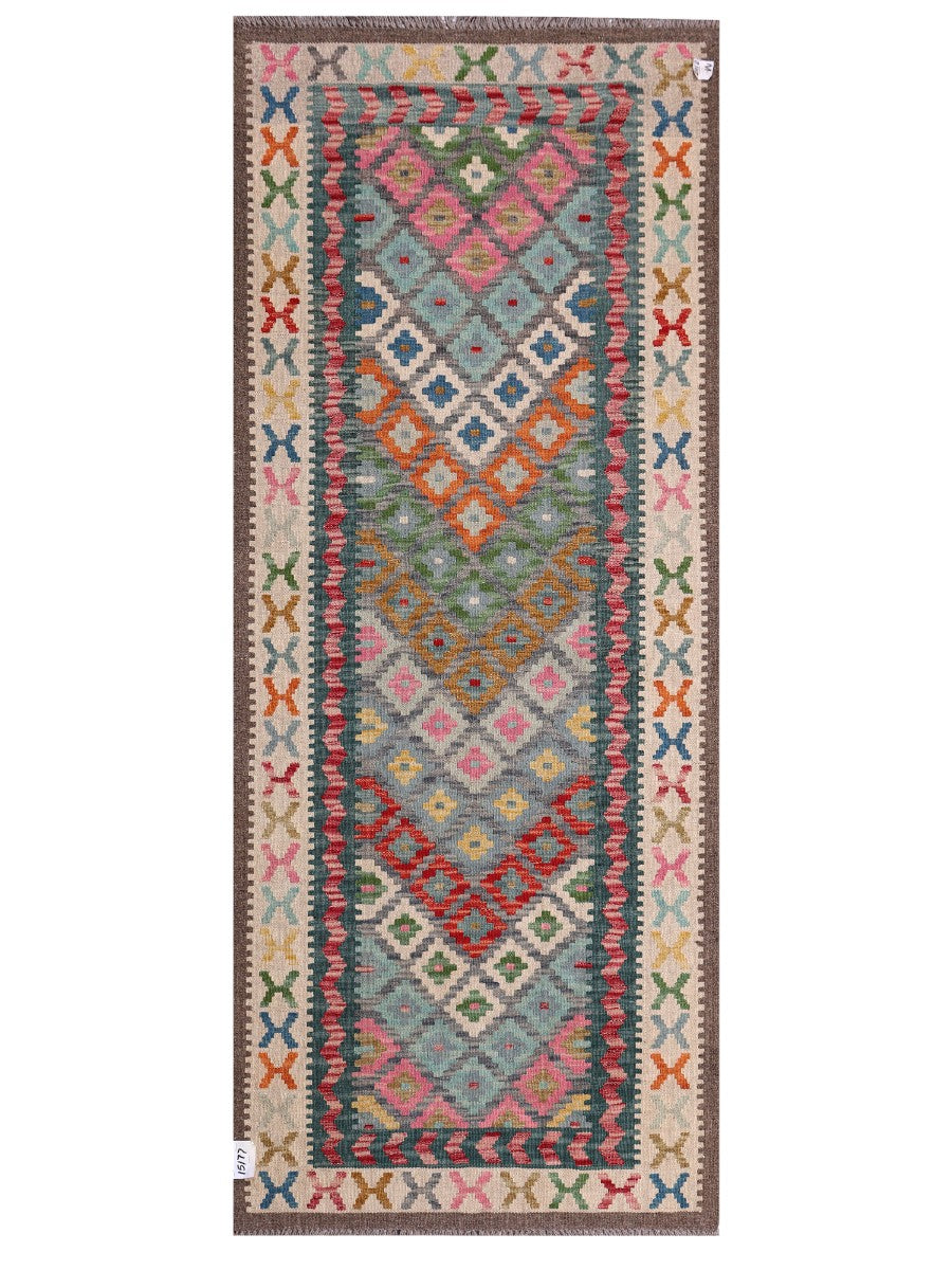 Maimana Afghanistan Kilim Rug - 203 x83 cm - Handmade