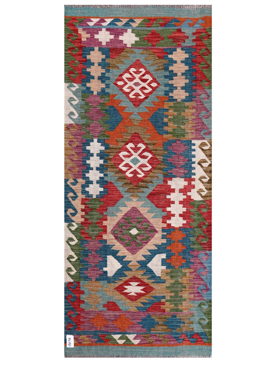 Maimana Afghanistan Kilim Rug - 191 x82 cm - Handmade