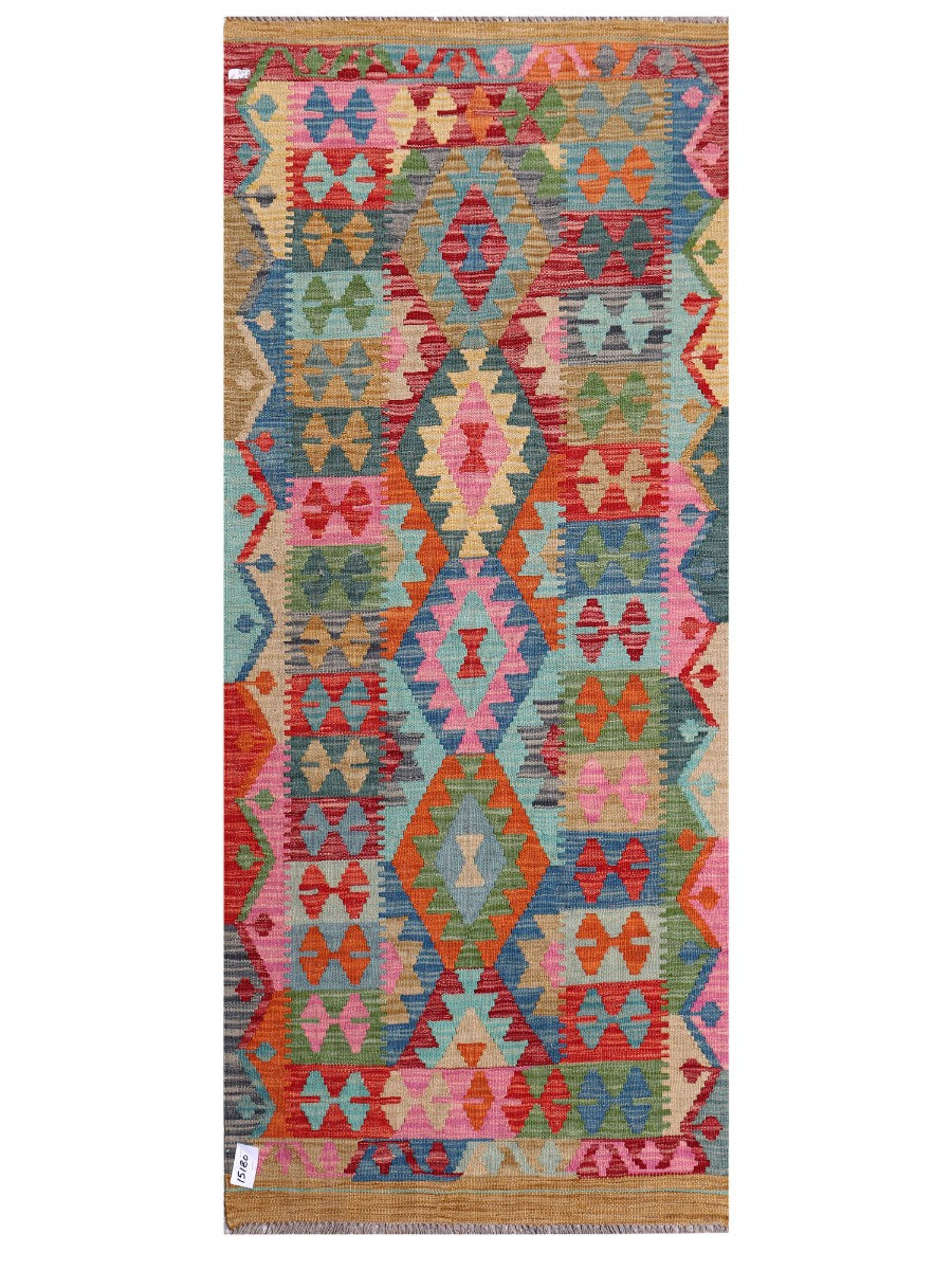 Maimana Afghanistan Kilim Rug - 195 x83 cm - Handmade