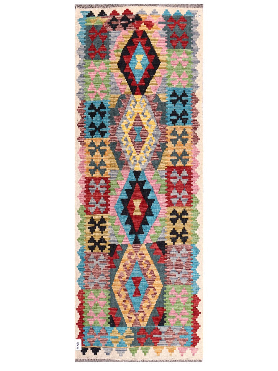 Maimana Afghanistan Kilim Rug - 209 x77 cm - Handmade