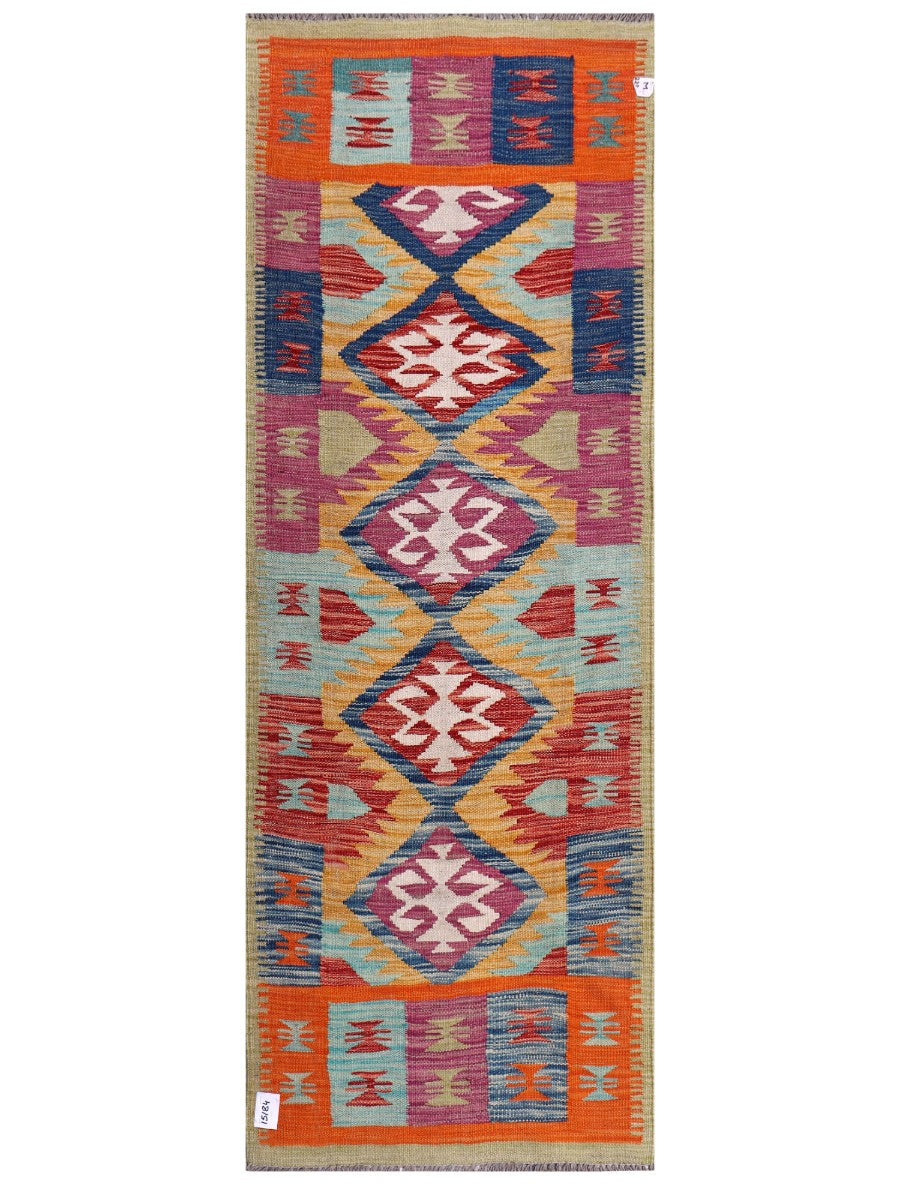 Maimana Afghanistan Kilim Rug - 199 x72 cm - Handmade