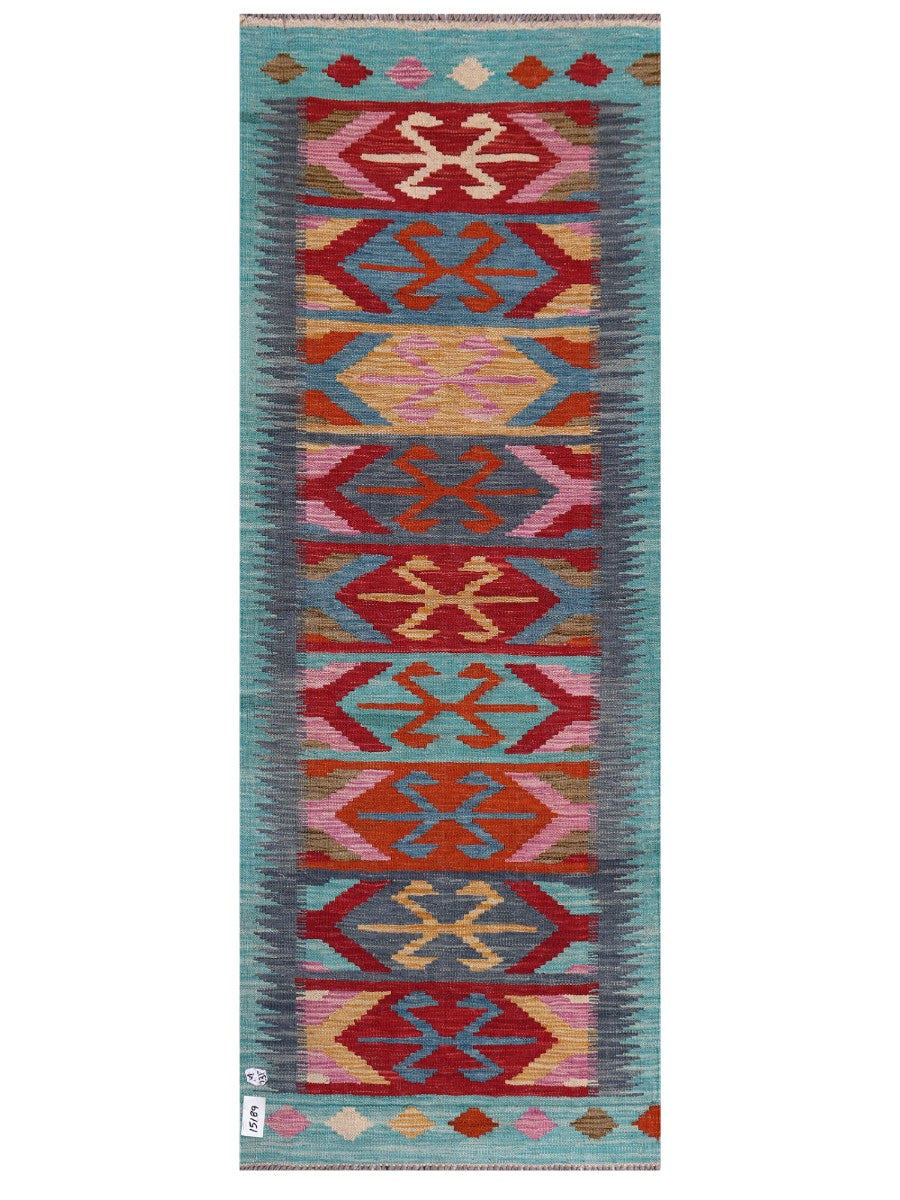 Maimana Afghanistan Kilim Rug - 198 x74 cm - Handmade