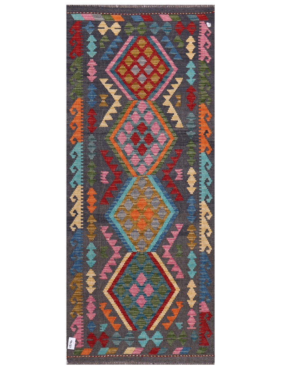 Maimana Afghanistan Kilim Rug - 201 x85 cm - Handmade