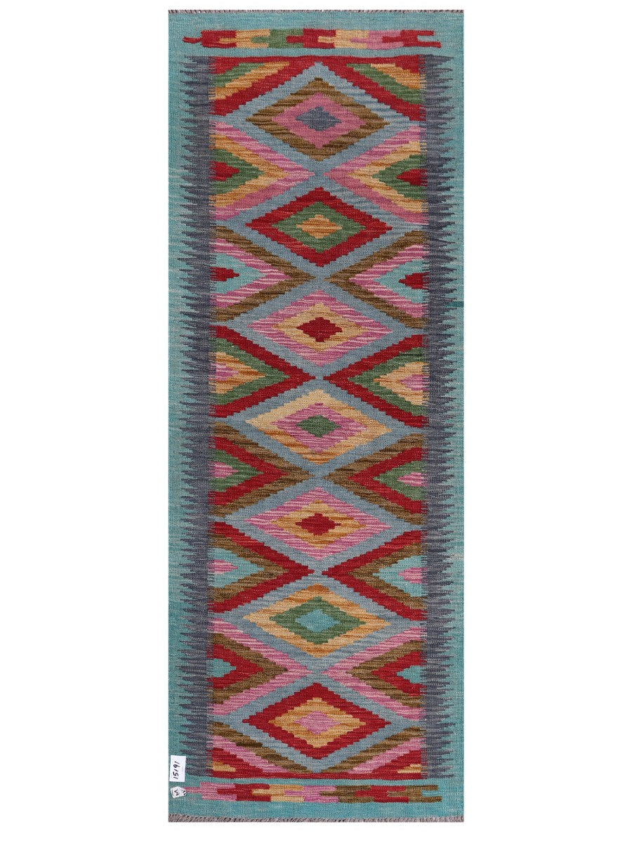Maimana Afghanistan Kilim Rug - 198 x74 cm - Handmade
