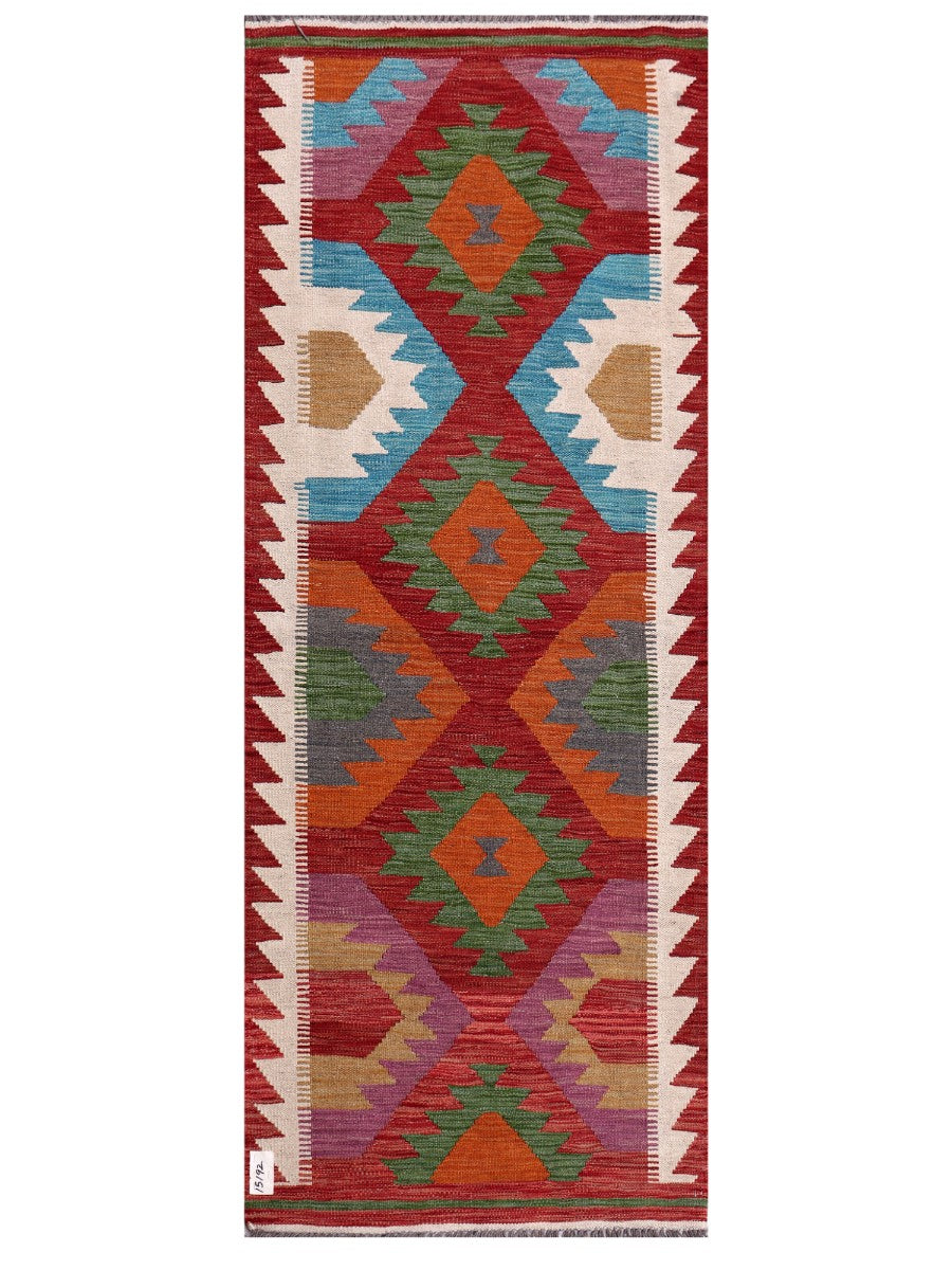 Maimana Afghanistan Kilim Rug - 195 x76 cm - Handmade