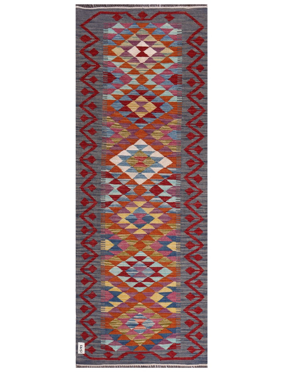 Maimana Afghanistan Kilim Rug - 199 x74 cm - Handmade
