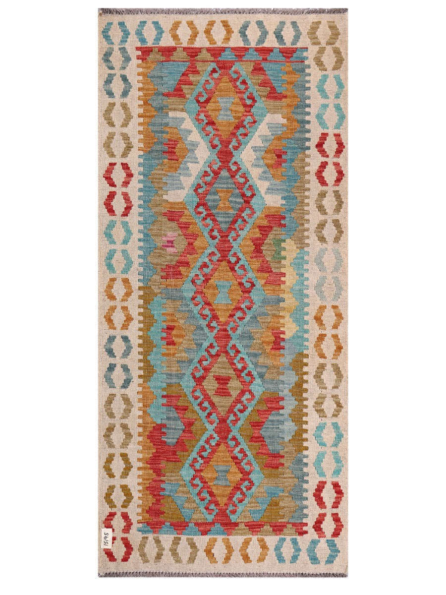 Maimana Afghanistan Kilim Rug - 193 x87 cm - Handmade