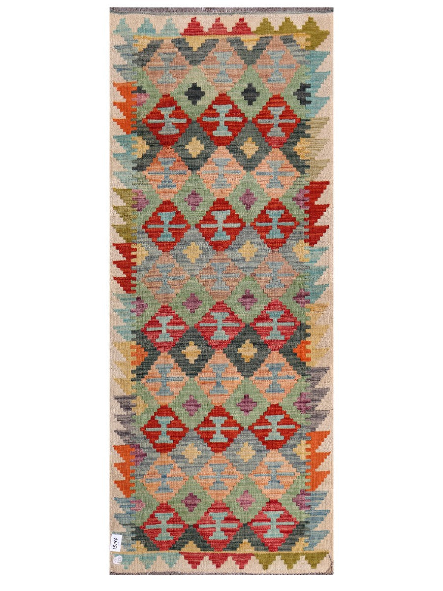Maimana Afghanistan Kilim Rug - 200 x81 cm - Handmade