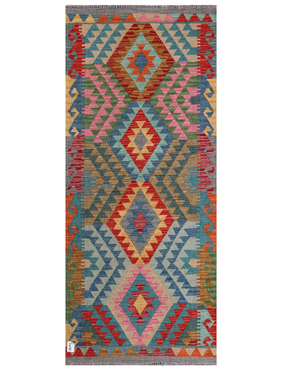 Maimana Afghanistan Kilim Rug - 195 x84 cm - Handmade