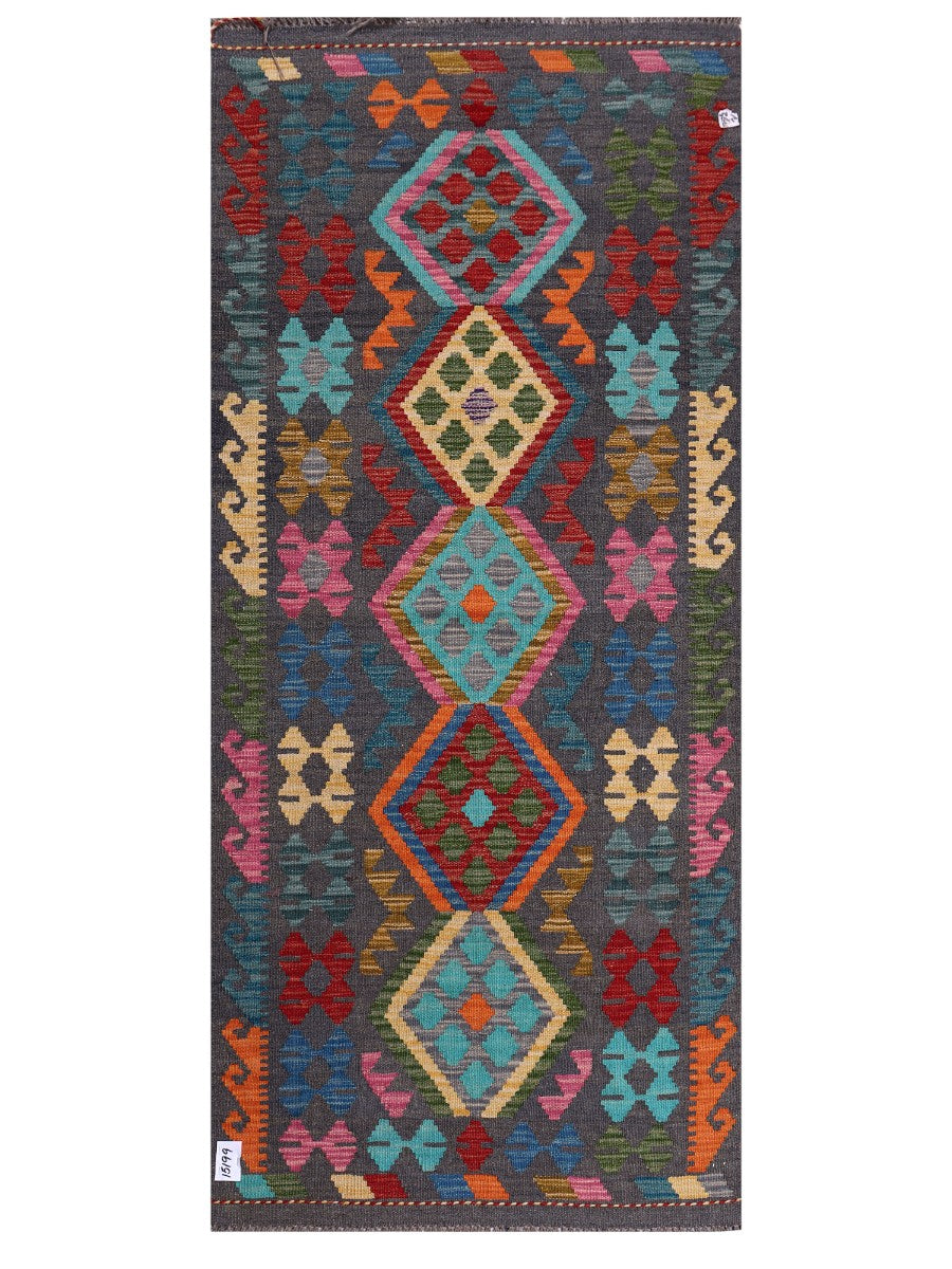 Maimana Afghanistan Kilim Rug - 194 x87 cm - Handmade