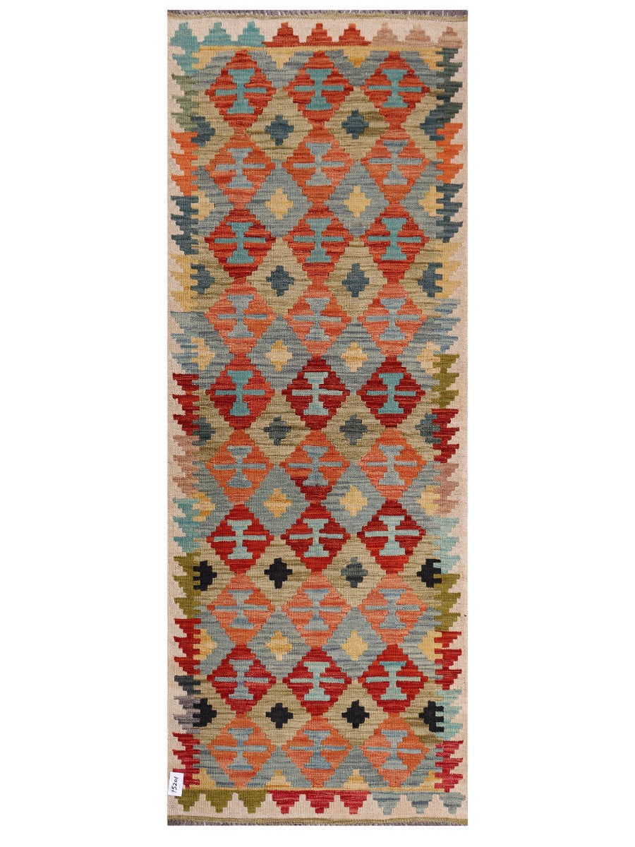 Maimana Afghanistan Kilim Rug - 209 x79 cm - Handmade